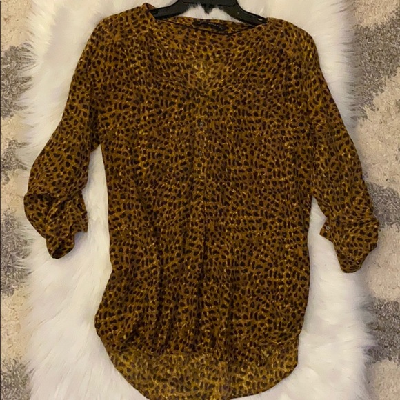Zara Animal Print Silk Tunic - Picture 2 of 5